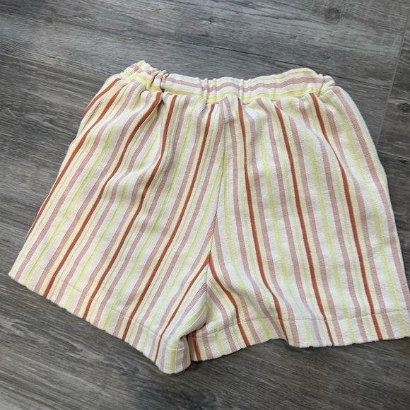 Madewell Striped Shorts in Burnt Orange, Yellow, and Cream NWOT XXS - Picture 2 of 4